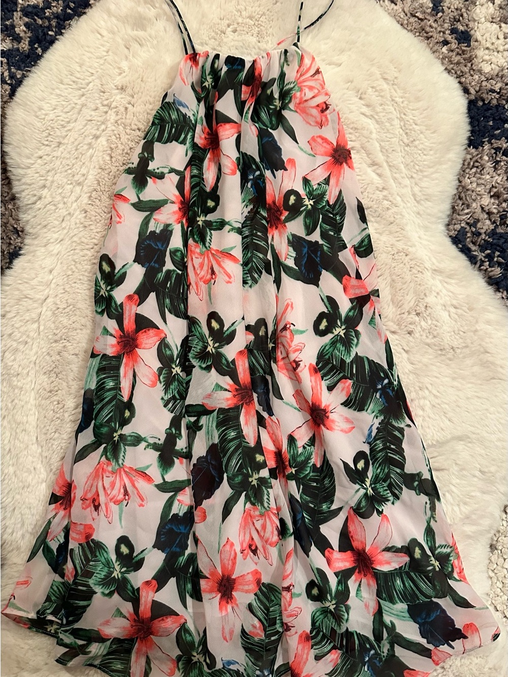 Vince Camuto Coral & Green Floral Top